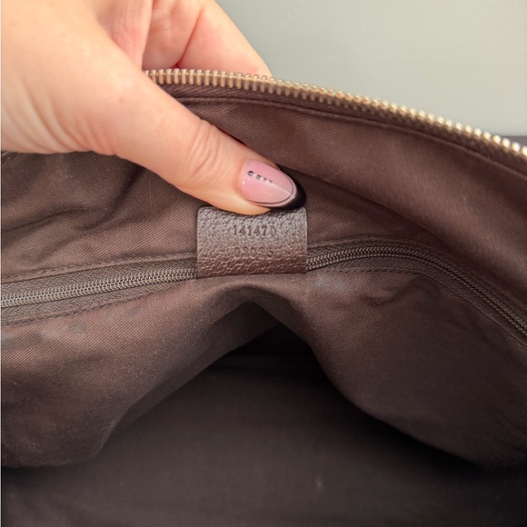 Gucci Vintage Brown Monogram Canvas Shoulder Bag and Dust Bag - Picture 12 of 16